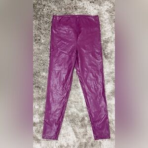 Boston Proper Magenta Leather Pants